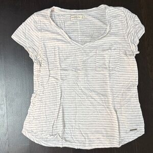 Abercrombie & Fitch White Striped Tee